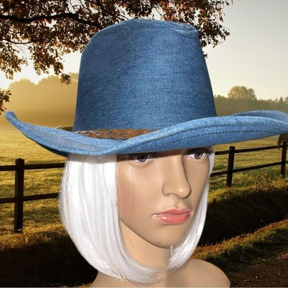 Retro throw back denim cowgirl hat! New unisex main image 6